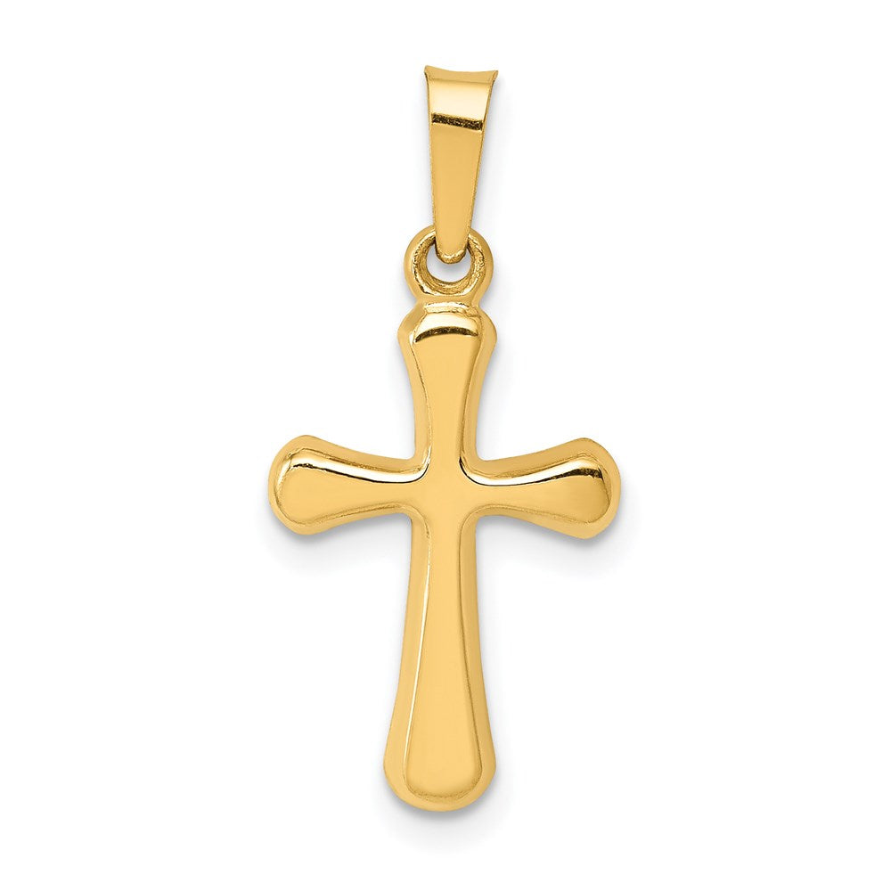 14k Polished Rounded Cross Pendant, 23.22 x 10.92 mm