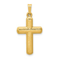 14k Satin Latin Cross Pendant, 27.45 x 14.41 mm