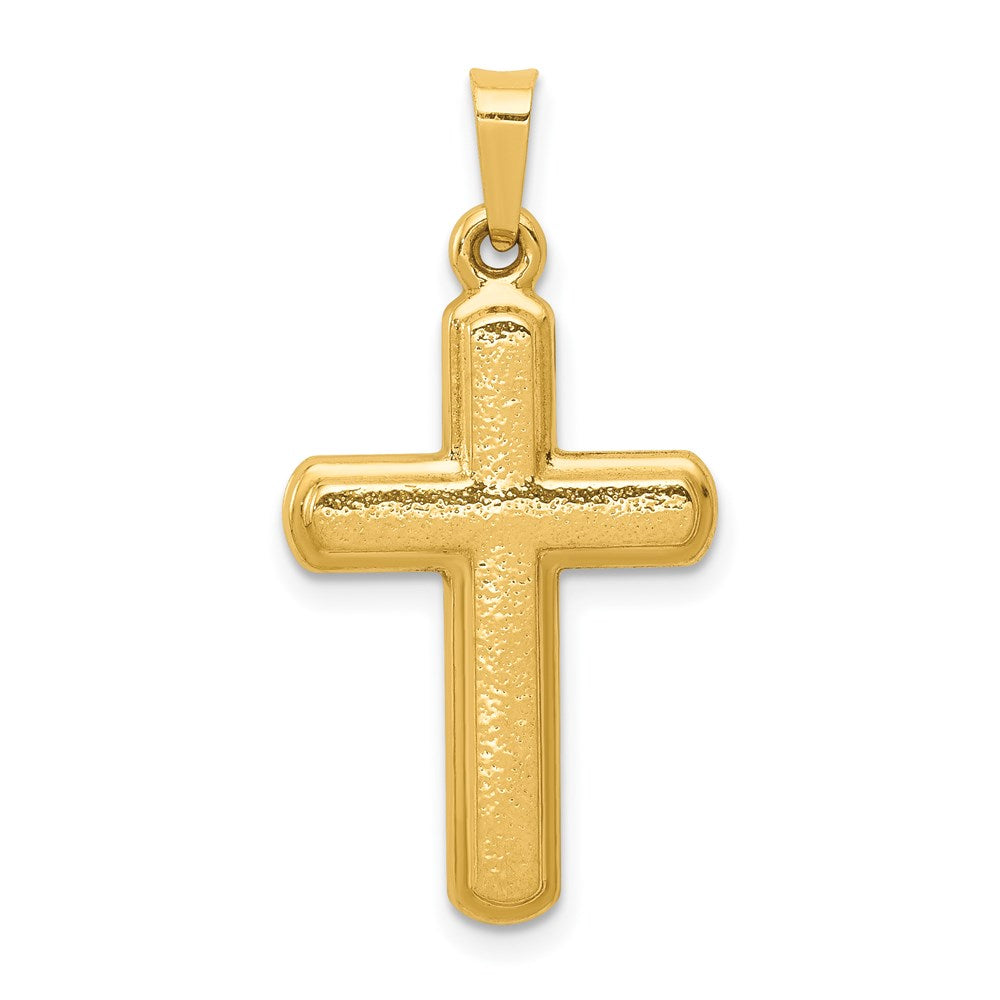 14k Satin Latin Cross Pendant, 27.45 x 14.41 mm