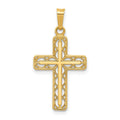 14k Polished Filigree Cross Pendant, 27.13 x 14.47 mm