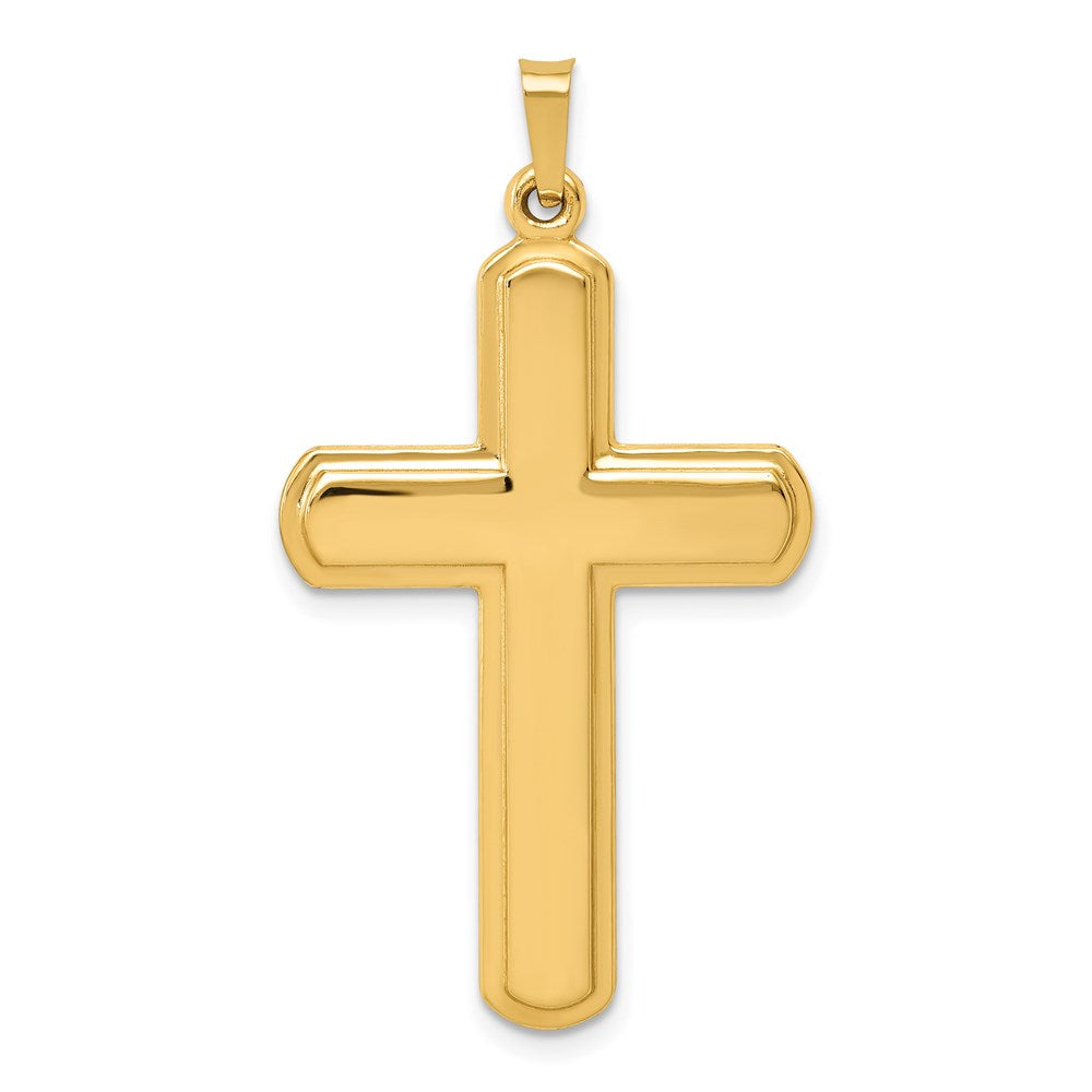 14k Polished Latin Cross Pendant, 38.2 x 21.7 mm