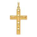 14k Polished Cross Pendant, 35.8 x 20.2 mm