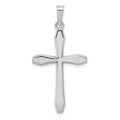 14k White Gold Polished Cross Pendant, 28.5 x 16.88 mm