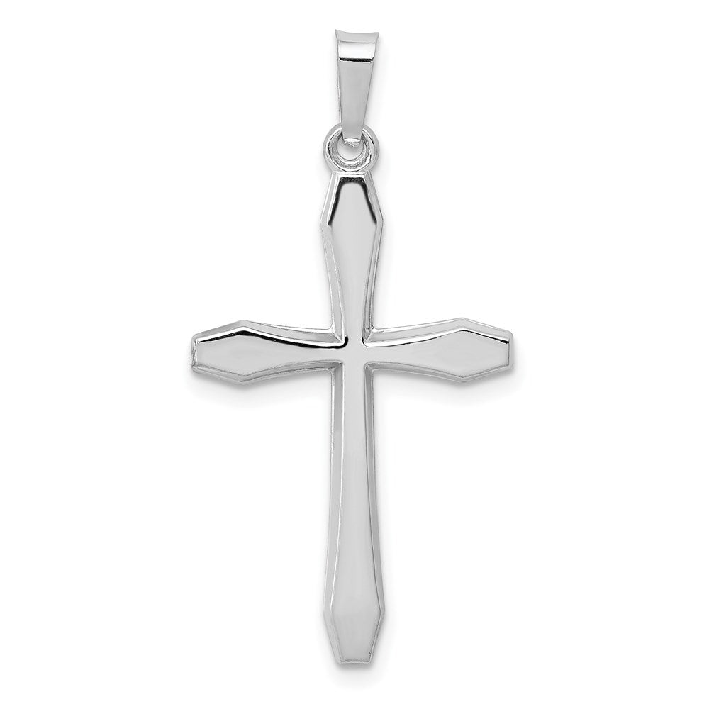 14k White Gold Polished Cross Pendant, 28.5 x 16.88 mm