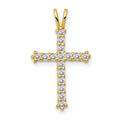 14k Polished CZ Cross Chain Slide, 20.87 x 4.1 mm