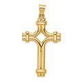 14k Polished Fancy Cross Pendant, 44.62 x 24.35 mm