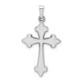 14k White Gold Polished Fleur de Lis Cross Pendant, 31.95 x 17.73 mm