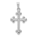 14k White Gold Polished Budded Cross Pendant, 20.61 x 14.15 mm