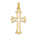 14k Polished Cut-out Fleur de Lis Cross Pendant, 27.91 x 13.67 mm