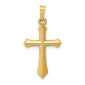 14k Polished Cross Pendant, 27.48 x 14.37 mm