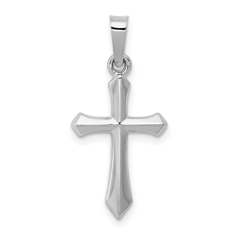 14k White Gold Polished Cross Pendant, 23.75 x 11.41 mm
