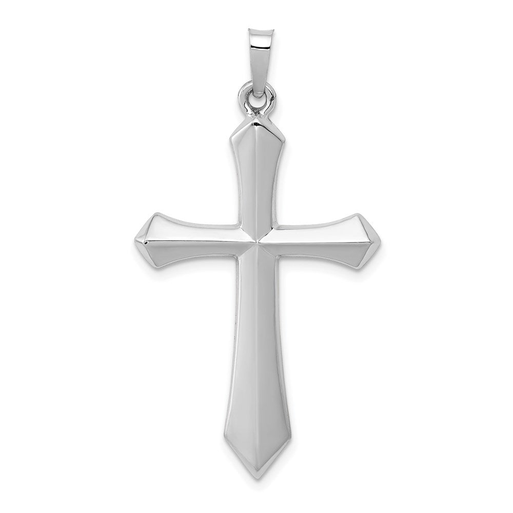 14K White Gold Polished Passion Cross Pendant, 39.42 x 21.88 mm