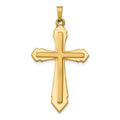 14k Polished and Satin Passion Cross Pendant, 40.23 x 21.64 mm