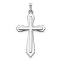14k White Gold Polished and Satin Cross Pendant, 40.23 x 21.64 mm