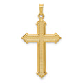 14k Polished and Textured Passion Cross Pendant, 38.47 x 21.11 mm