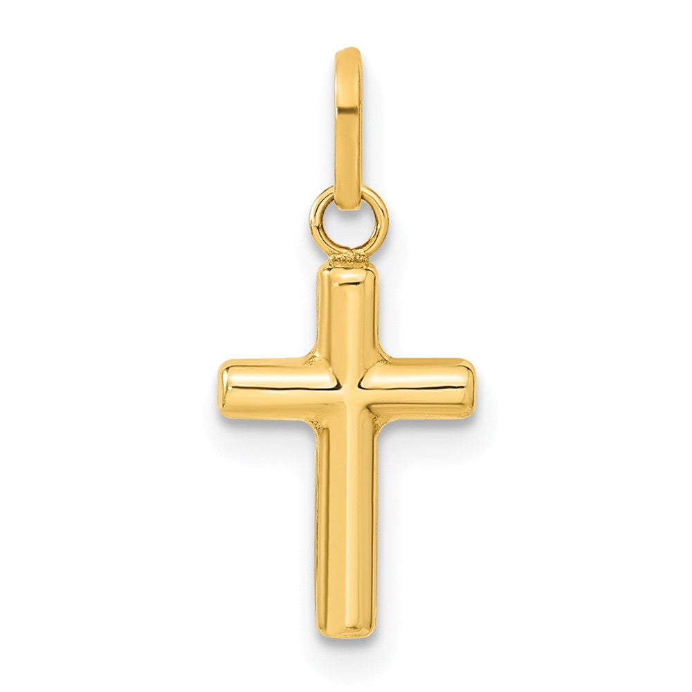 14k Hollow Cross Pendant, 8.8 mm