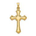 14k Budded Cross Pendant, 28 x 15 mm