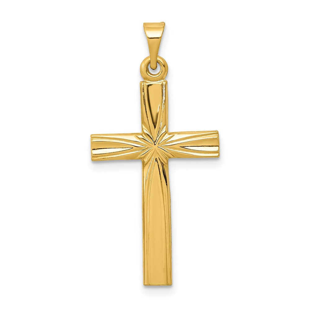 14k Polished Latin Cross Pendant, 31 x 15.5 mm