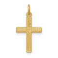 14k Heart Cross Charm, 19 x 10 mm