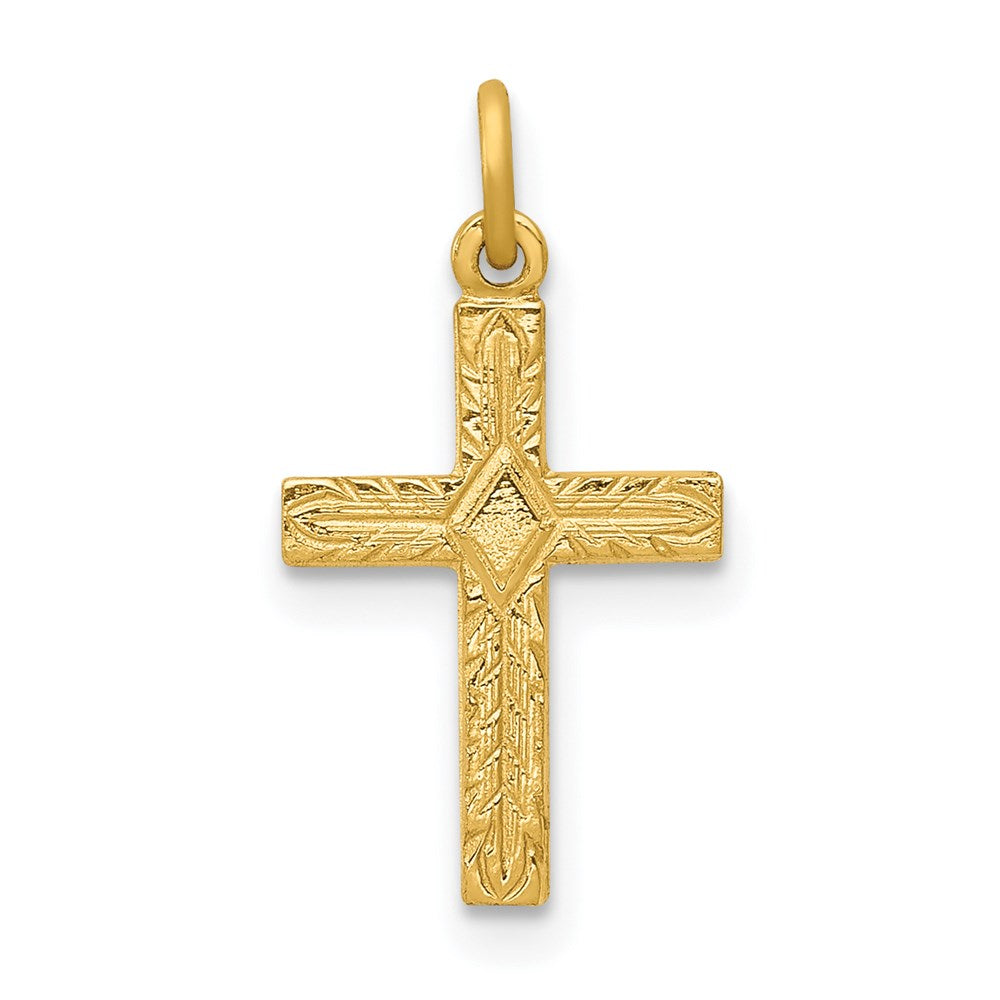 14k Small Cross Charm, 18 x 10 mm