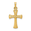 14k Hollow Cross Pendant, 27 x 14 mm
