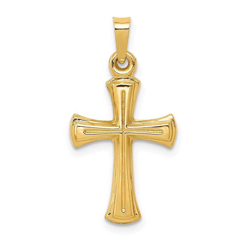 14k Hollow Cross Pendant, 27 x 14 mm