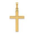 14k Hollow Cross Pendant, 28 x 9 mm