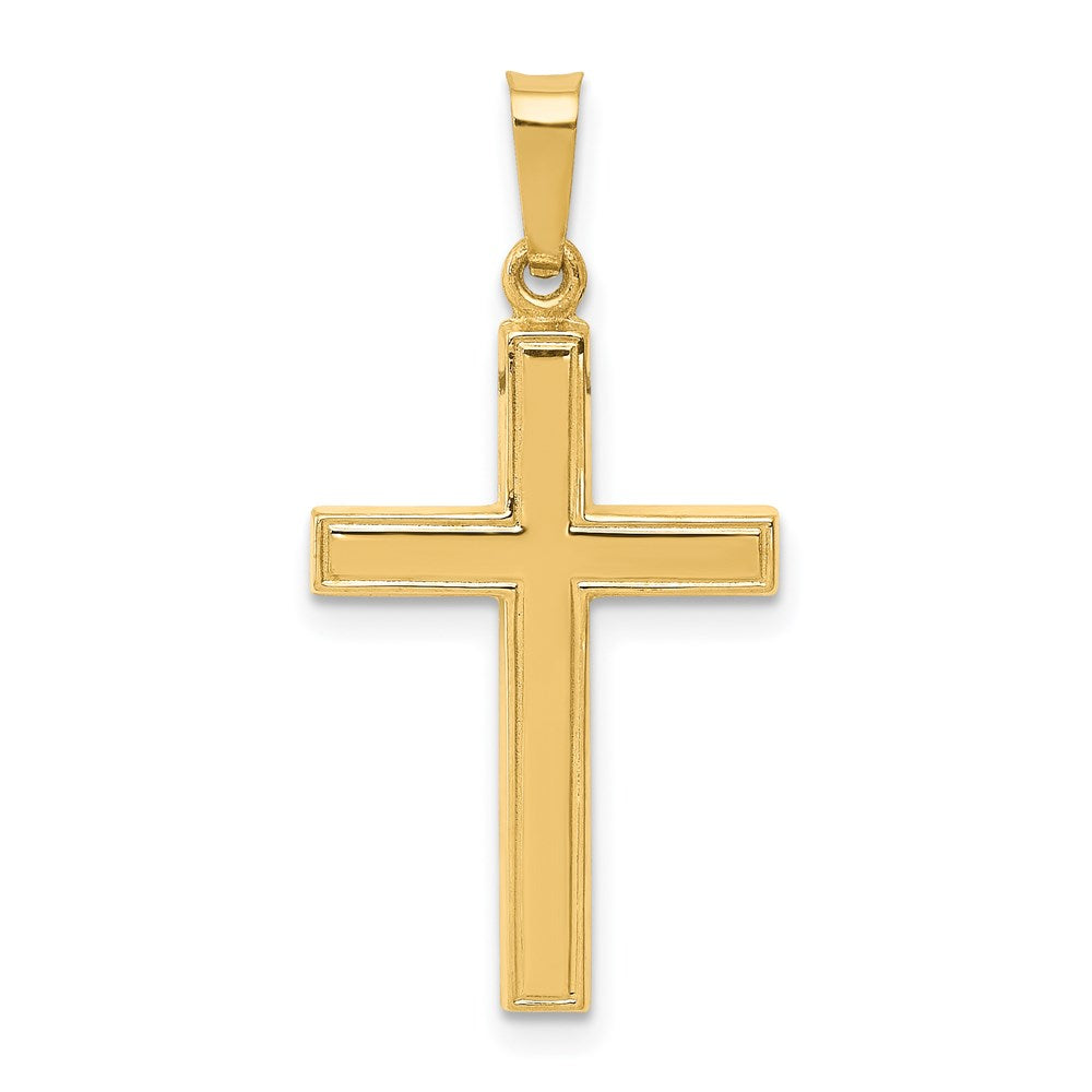 14k Hollow Cross Pendant, 28 x 9 mm