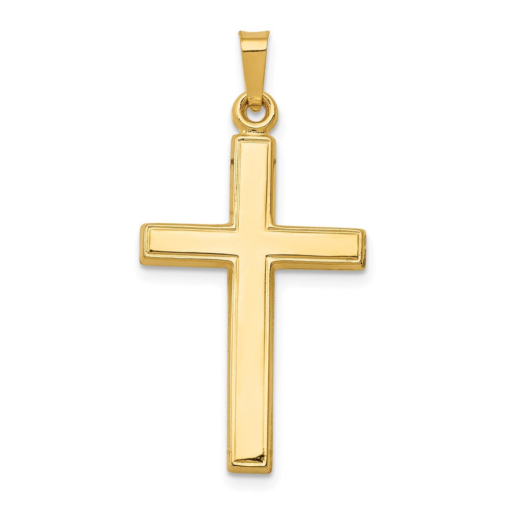 14k Hollow Cross Pendant, 33 x 11 mm
