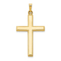 14k Hollow Cross Pendant, 36 x 19 mm