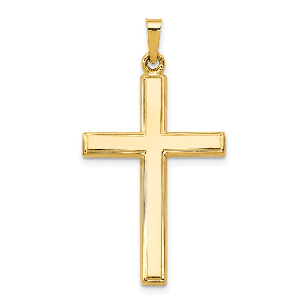14k Hollow Cross Pendant, 36 x 19 mm