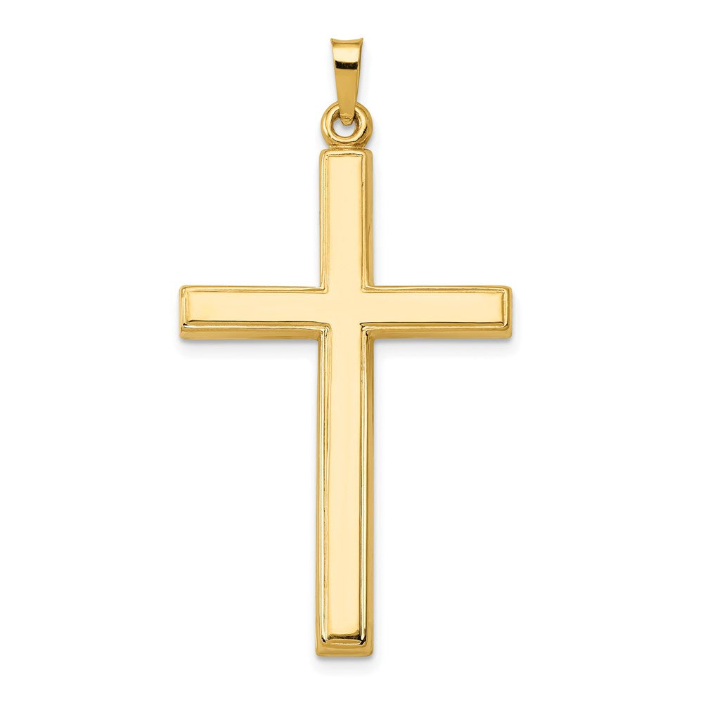 14k Hollow Cross Pendant, 44 x 23 mm