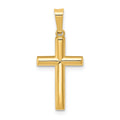 14k Hollow Cross Pendant, 24.5 x 11.5 mm