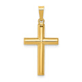 14k Hollow Cross Pendant, 28 x 14 mm
