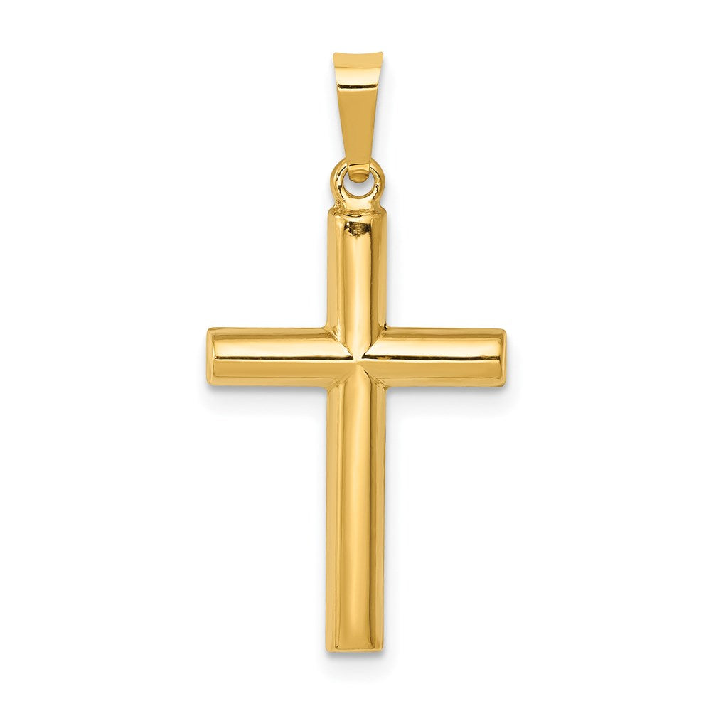 14k Hollow Cross Pendant, 28 x 14 mm