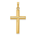 14k Hollow Cross Pendant, 30 x 15 mm