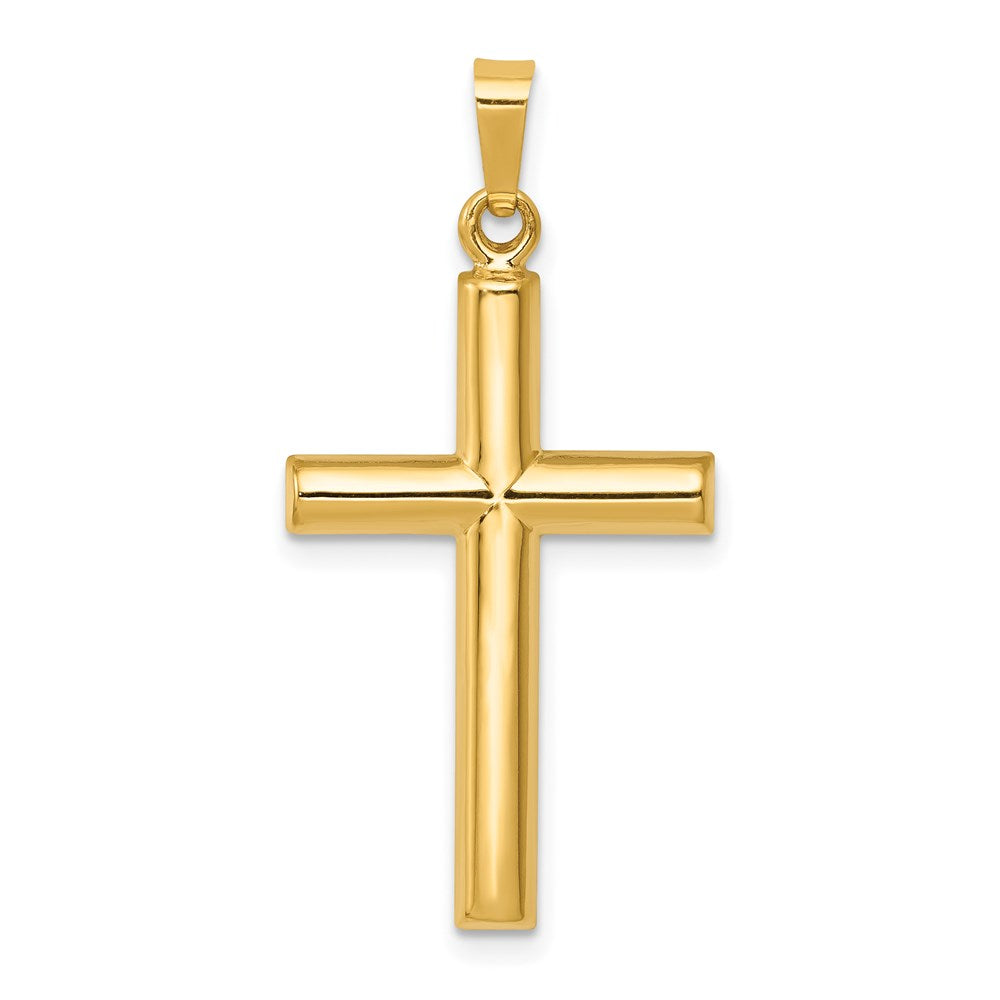 14k Hollow Cross Pendant, 30 x 15 mm