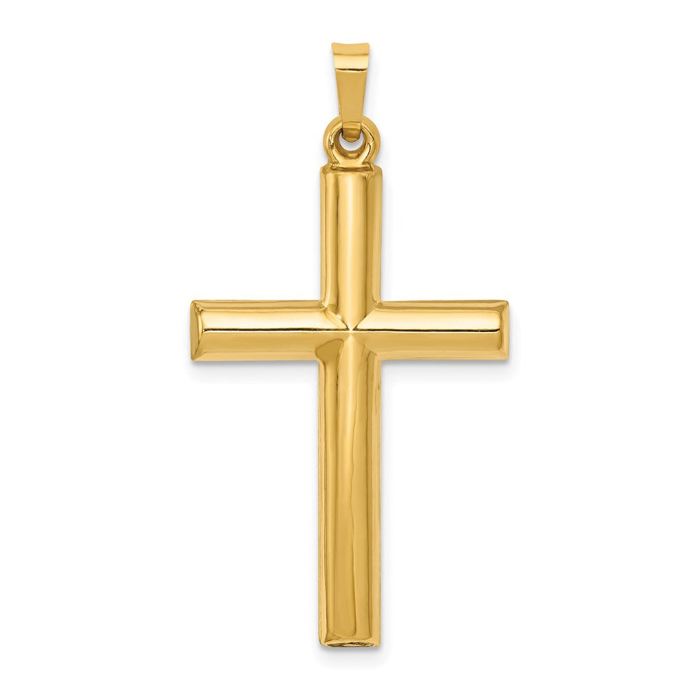 14k Hollow Cross Pendant, 32 x 19 mm