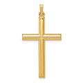 14k Hollow Cross Pendant, 40 x 21 mm