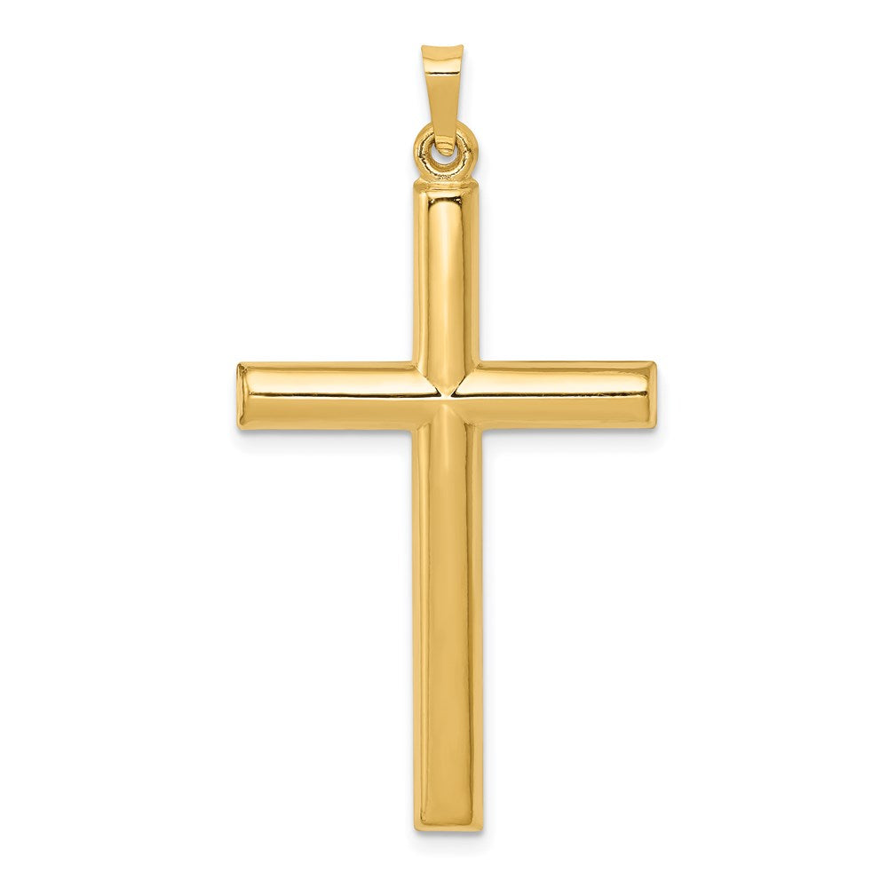 14k Hollow Cross Pendant, 40 x 21 mm