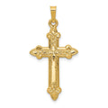 14k Fleur De Lis Cross Pendant, 35 x 18 mm
