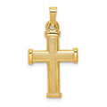 14k Hollow Latin Cross Pendant, 27 x 15 mm