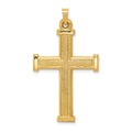 14k Hollow Latin Cross Pendant, 40 x 23.5 mm