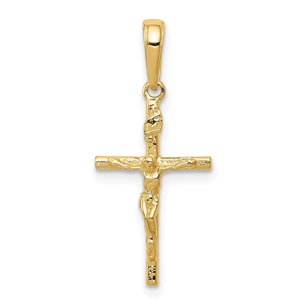 14k INRI Hollow Crucifix Pendant, 27 x 14 mm