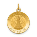 14k Polished and Satin Solid Our Lady of Loreto Medal Round Charm, 20 x 15 mm