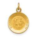 14k Polished and Satin Solid Holy Trinity Medal Charm, 16 x 11.5 mm
