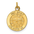 14k Polished and Satin Solid Holy Spirit Medal Charm, 18 x 12.65 mm