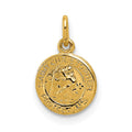 14k Polished Solid Mini Saint Christopher Medal Round Charm, 13.15 x 8 mm