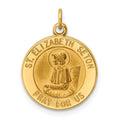 14k Polished and Satin Solid Saint Elizabeth Seton Medal Round Charm, 20 x 15 mm