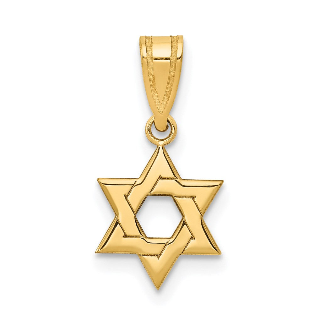 14k Star of David Pendant, 17 x 10 mm